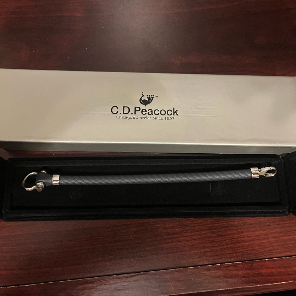 CD Peacock SS blue rubber sailing bracelet M